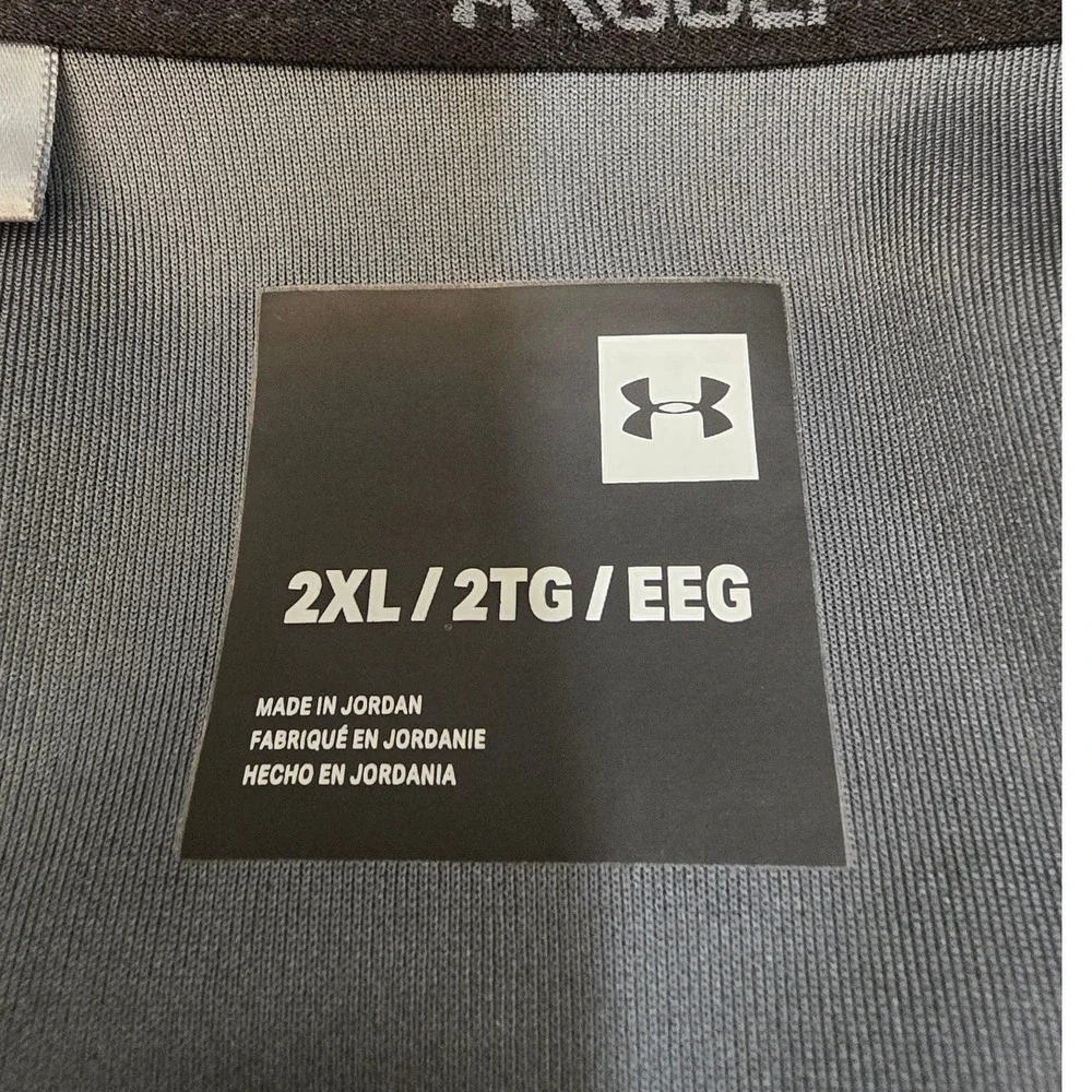Under Armour Golf XXL 2XL Charcoal White Orange 1/2 Zip Golfcore Sportcore Gym